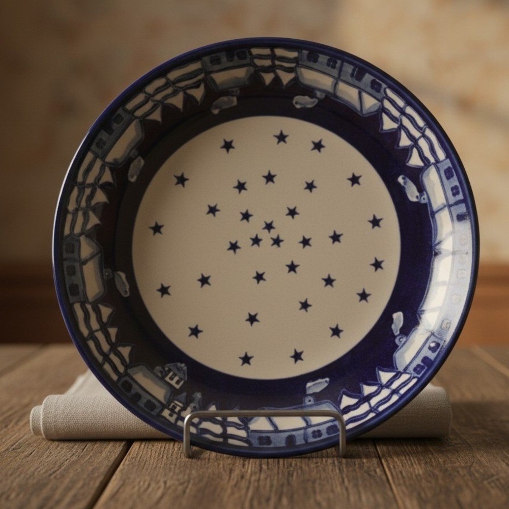 Boleslawiec Polish Pottery Winters Eve Plate 8.5"